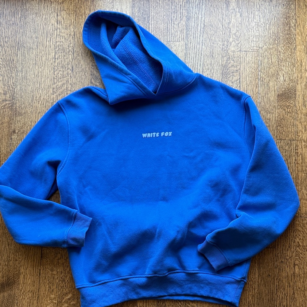 White Fox M/L Blue Hoodie